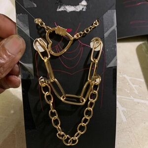 NOBO Gold Chain Necklace with Heart Accent